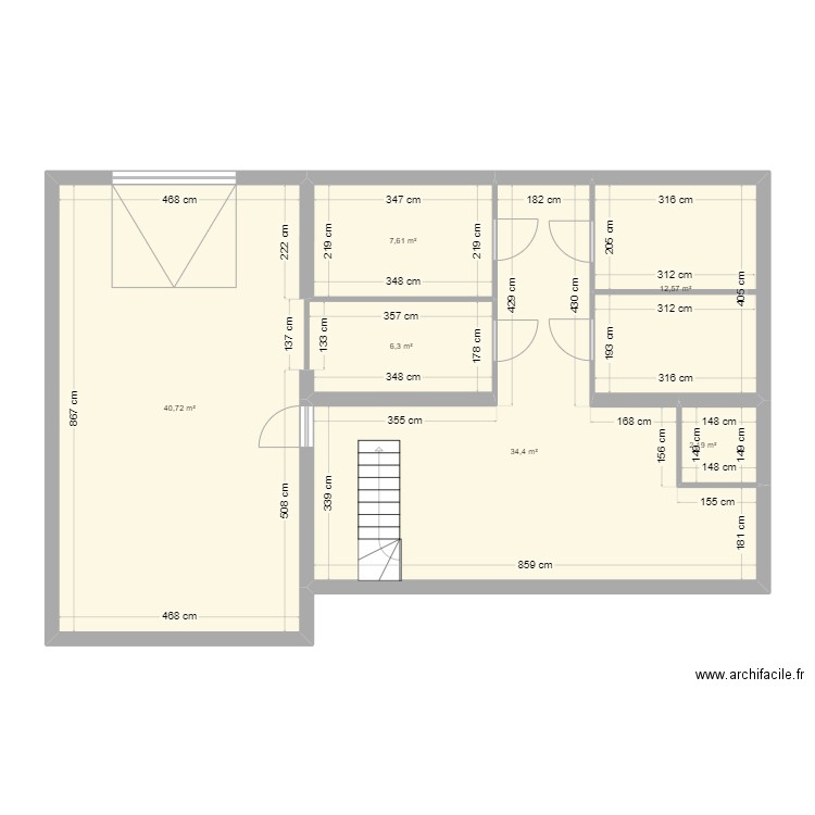 Genevieve1. Plan de 6 pièces et 104 m2