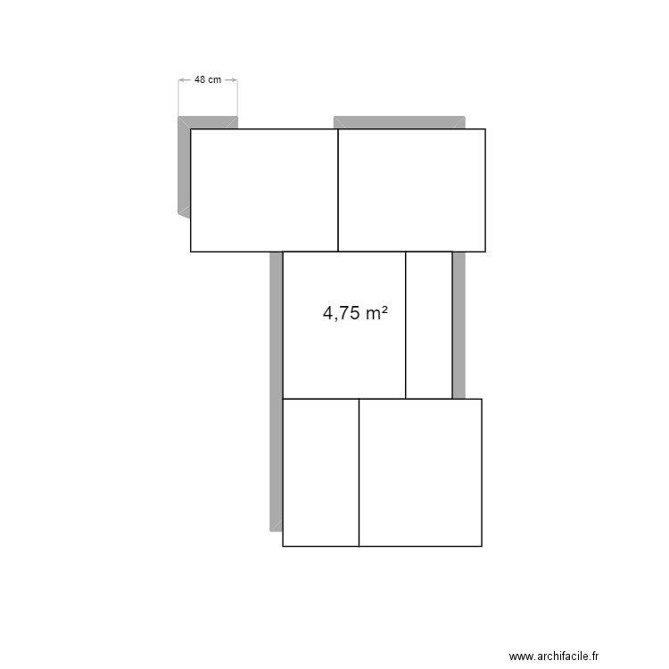 Dressing. Plan de 1 pièce et 5 m2