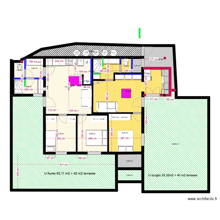 scogliu le plus raisonnable cuisine fiume différente. Plan de 19 pièces et 186 m2