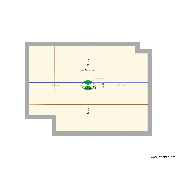 Islem Maison. Plan de 1 pièce et 13 m2