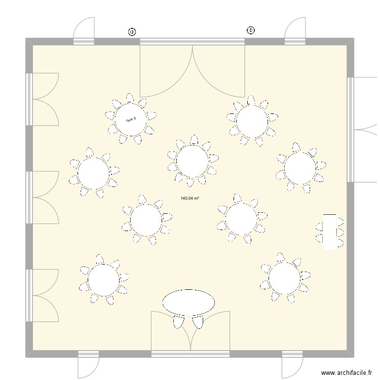 Mariage. Plan de 1 pièce et 140 m2