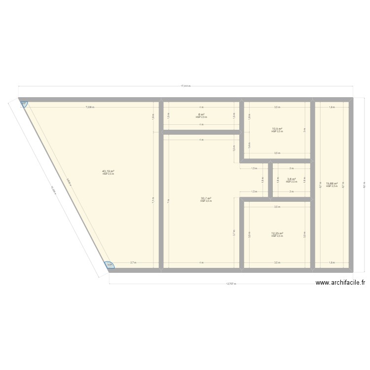 maison lassaad. Plan de 7 pièces et 122 m2