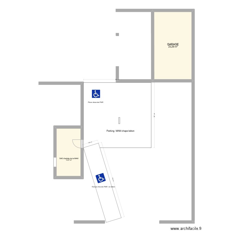 MAM Les P'tites Graines D'Amour. Plan de 2 pièces et 34 m2