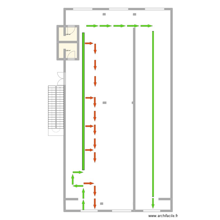 SARL BZ TRADING AND BUSINESS. Plan de 2 pièces et 6 m2