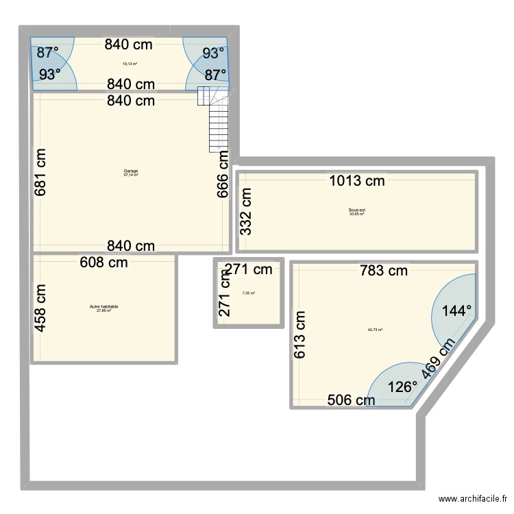 idéal 2. Plan de 34 pièces et 375 m2