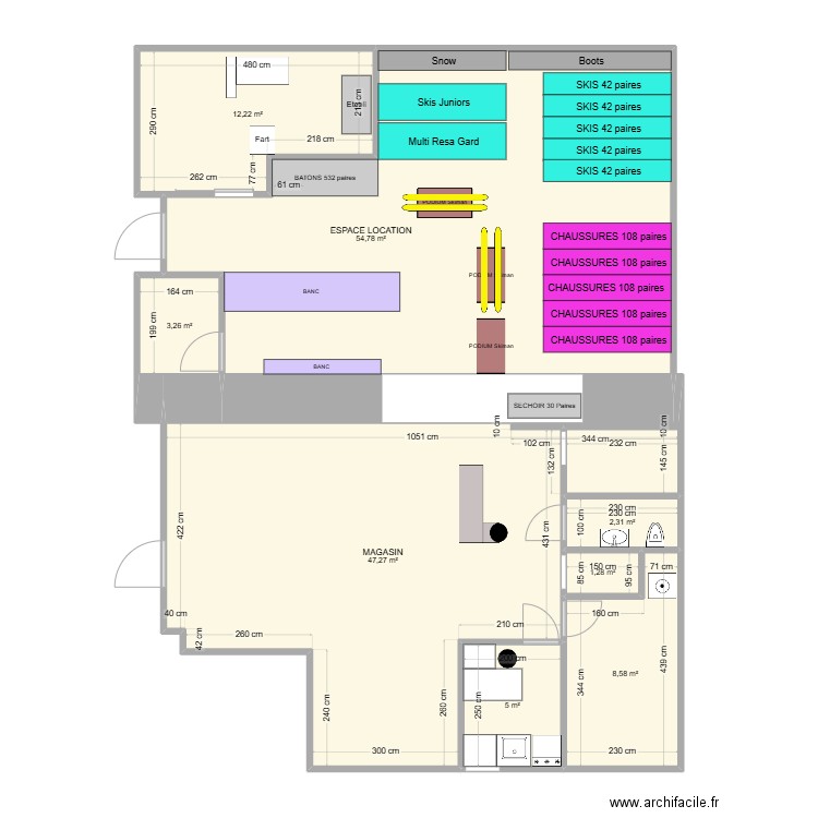 KORALP - ATEL LOC - H264. Plan de 8 pièces et 135 m2