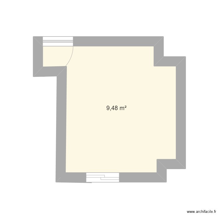 chambre christina. Plan de 1 pièce et 9 m2