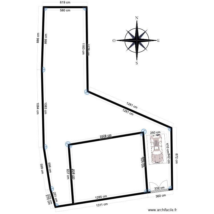 PMP. Plan de 1 pièce et 294 m2