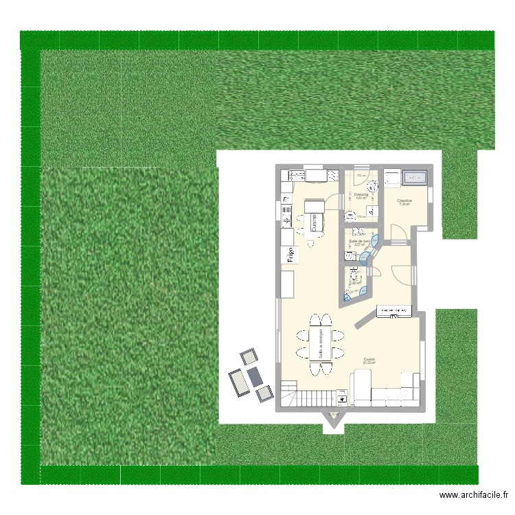 Baptiste Berly. Plan de 12 pièces et 122 m2