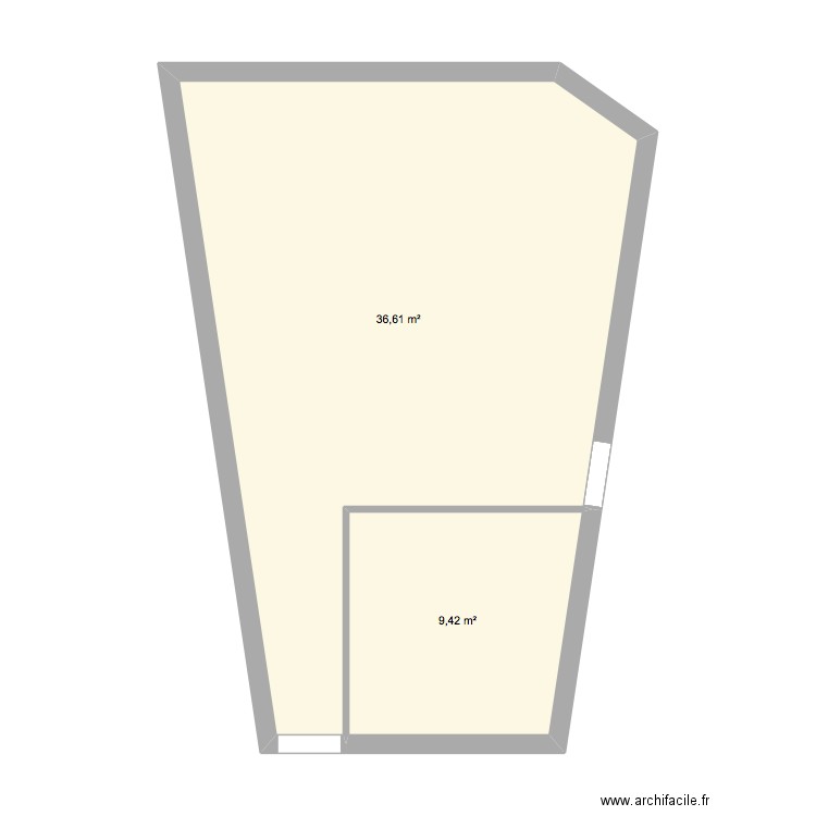 SOUSTE. Plan de 2 pièces et 46 m2