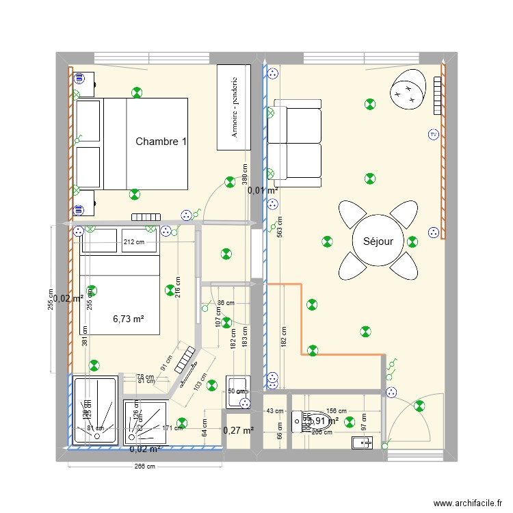 Olympiade 407 (3). Plan de 11 pièces et 40 m2