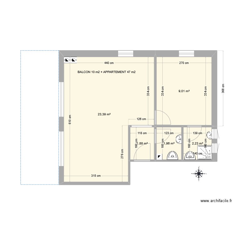 APP-114_v1.0. Plan de 5 pièces et 38 m2