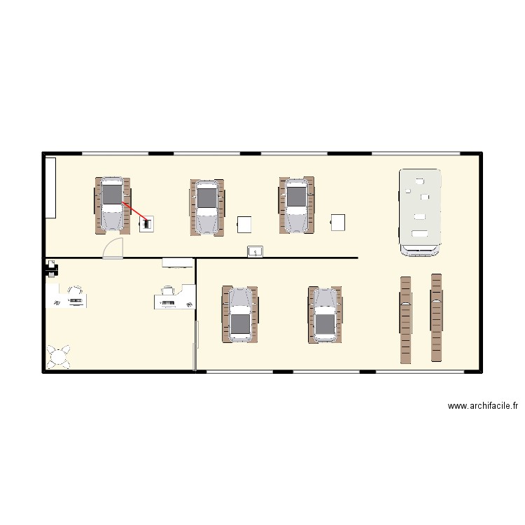 ATELIER. Plan de 2 pièces et 49 m2