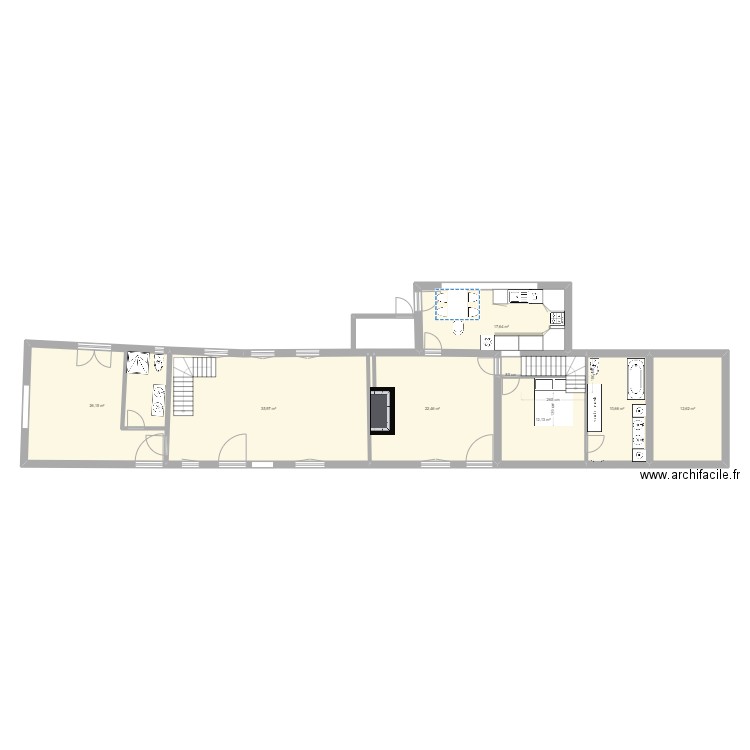 Plan 525CLF. Plan de 7 pièces et 138 m2