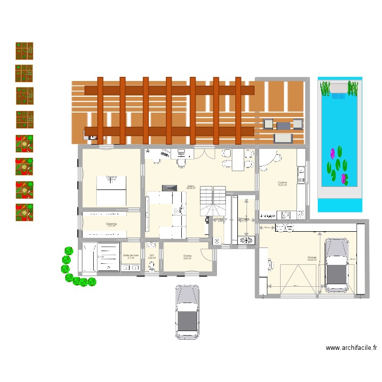 DreamCase. Plan de 22 pièces et 222 m2