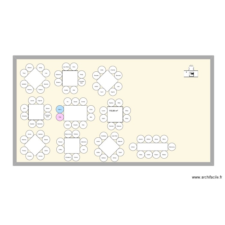 Plan Mariage. Plan de 1 pièce et 120 m2