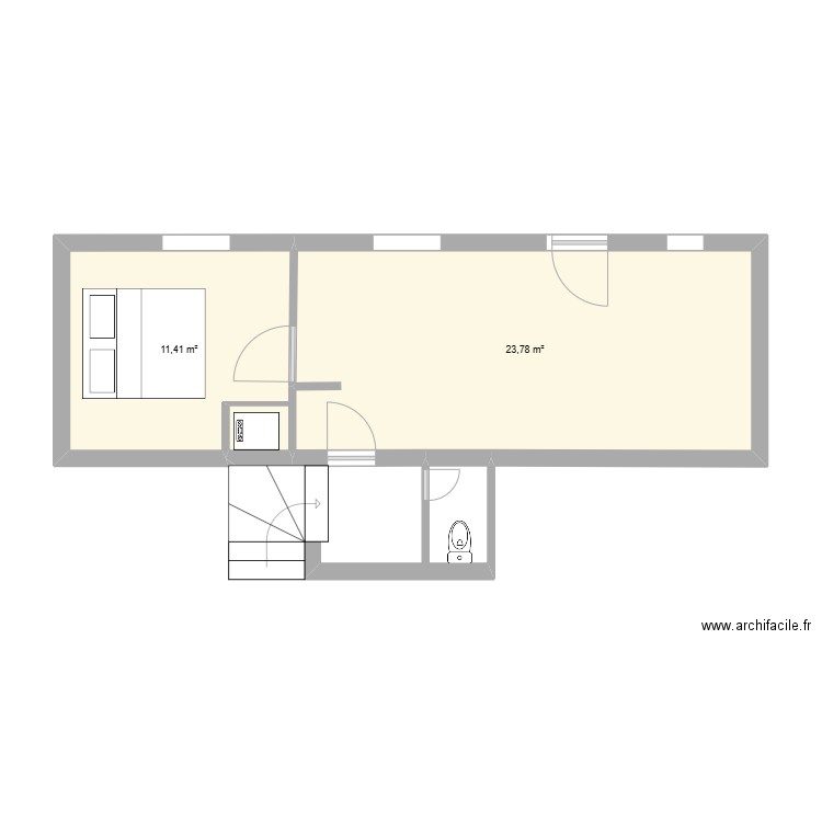 page 3. Plan de 2 pièces et 35 m2