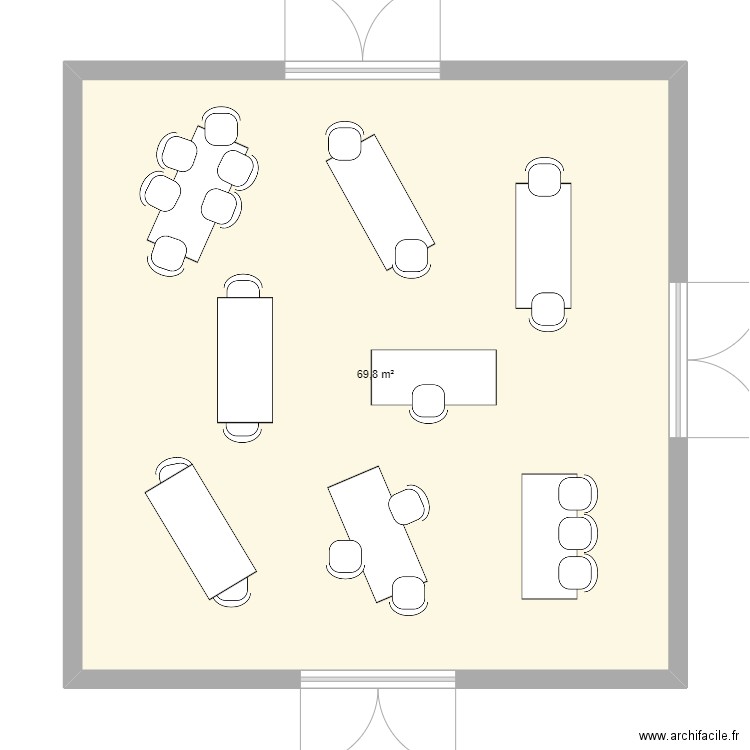 oti mdg. Plan de 1 pièce et 70 m2