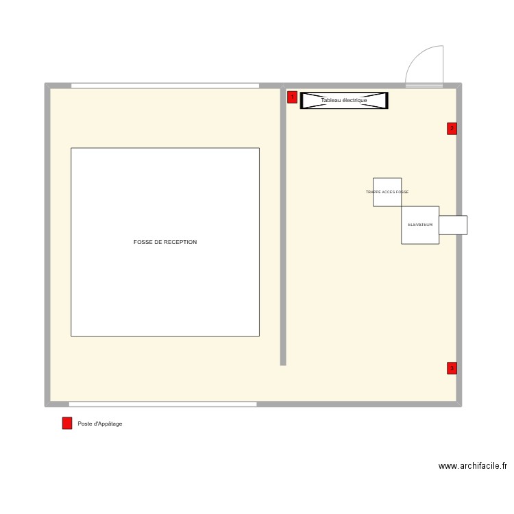 SALLE DE COMMANDE SILO. Plan de 1 pièce et 57 m2