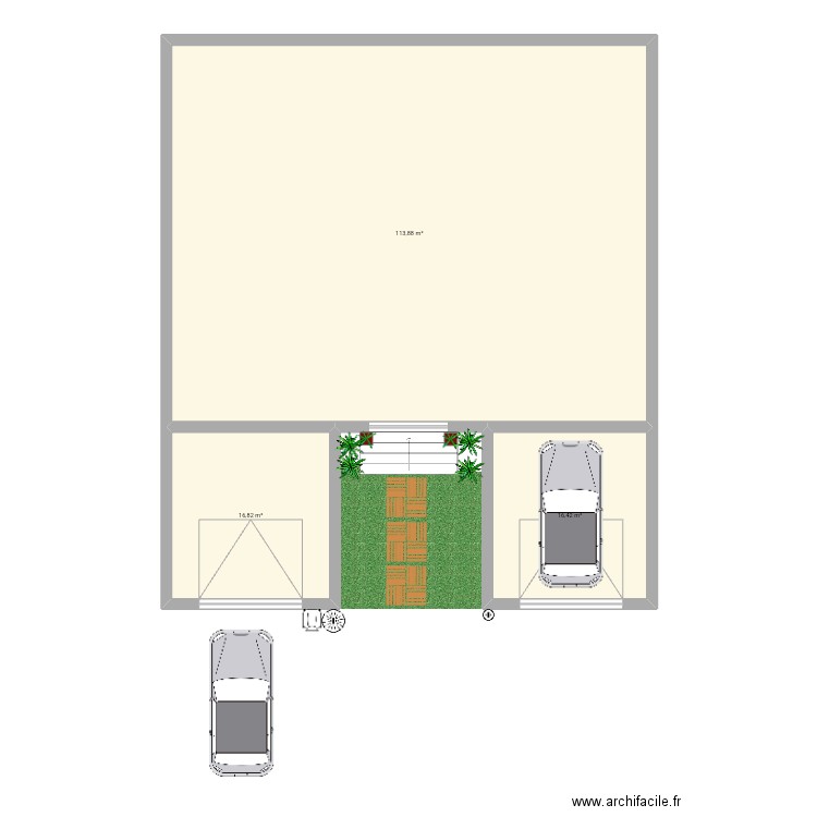 My house. Plan de 3 pièces et 147 m2