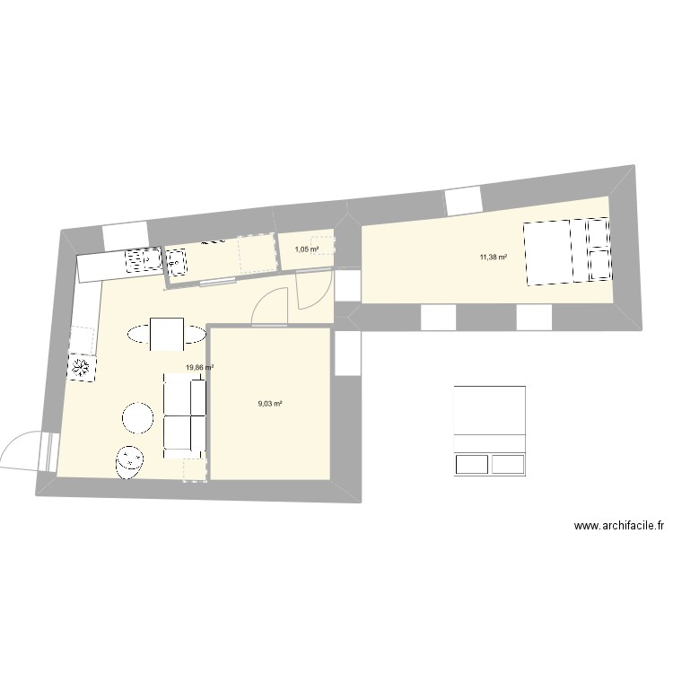 Beauregard_v2.1. Plan de 4 pièces et 51 m2