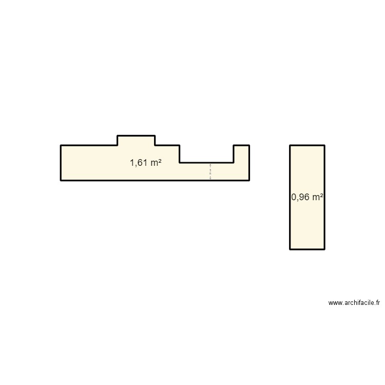 CREDENCE LAGARDE. Plan de 2 pièces et 3 m2