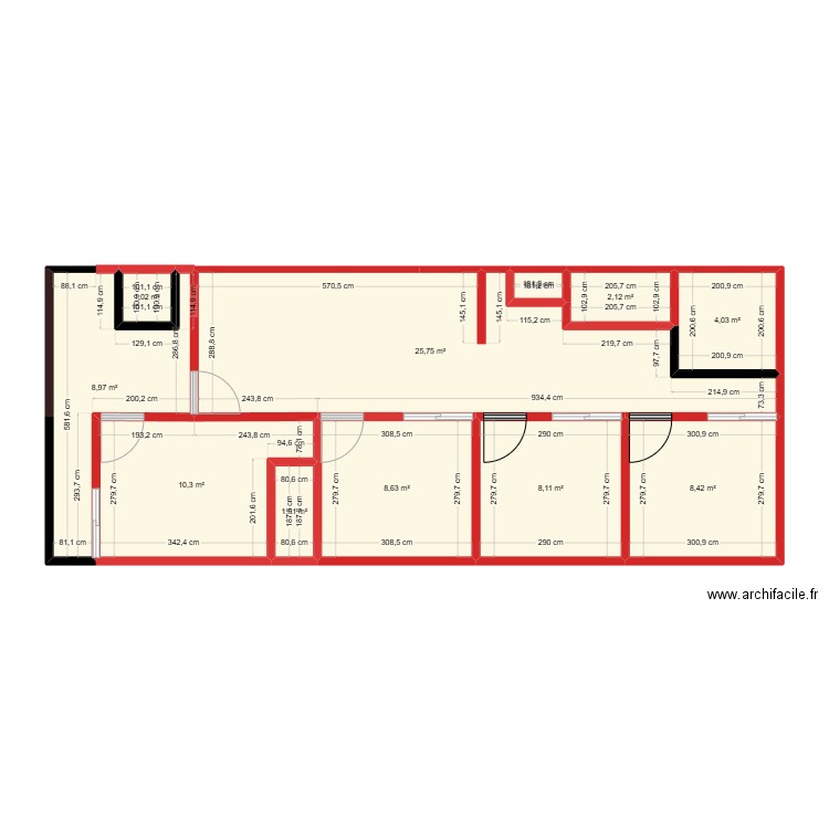 wilmeeer. Plan de 11 pièces et 79 m2