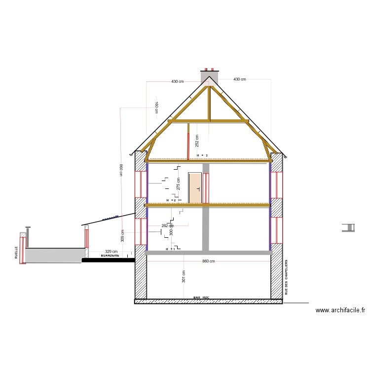 DURAND Julien . Plan de 5 pièces et 228 m2