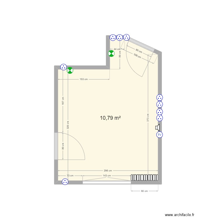 Villa St Mande - Salon. Plan de 1 pièce et 11 m2