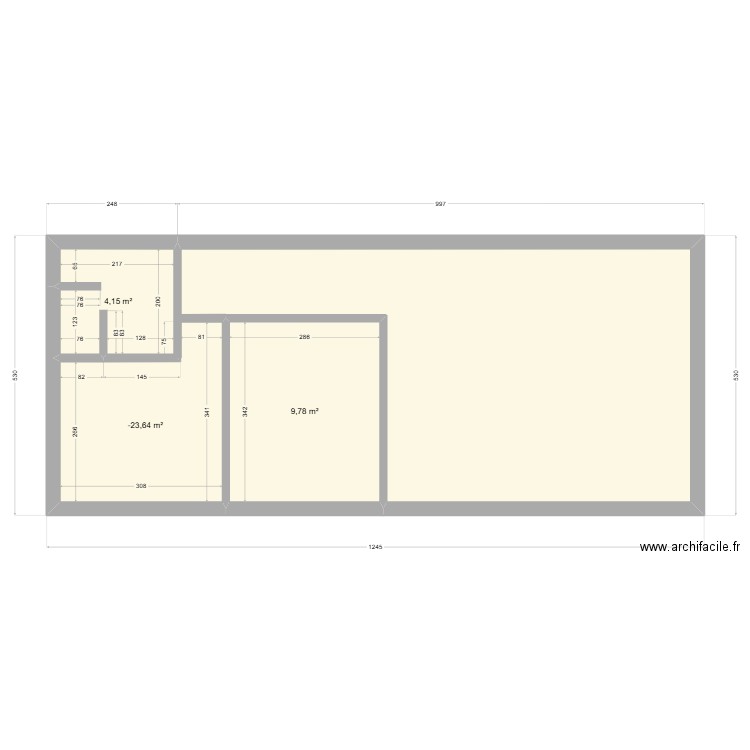 Apartamento. Plan de 3 pièces et 23 m2