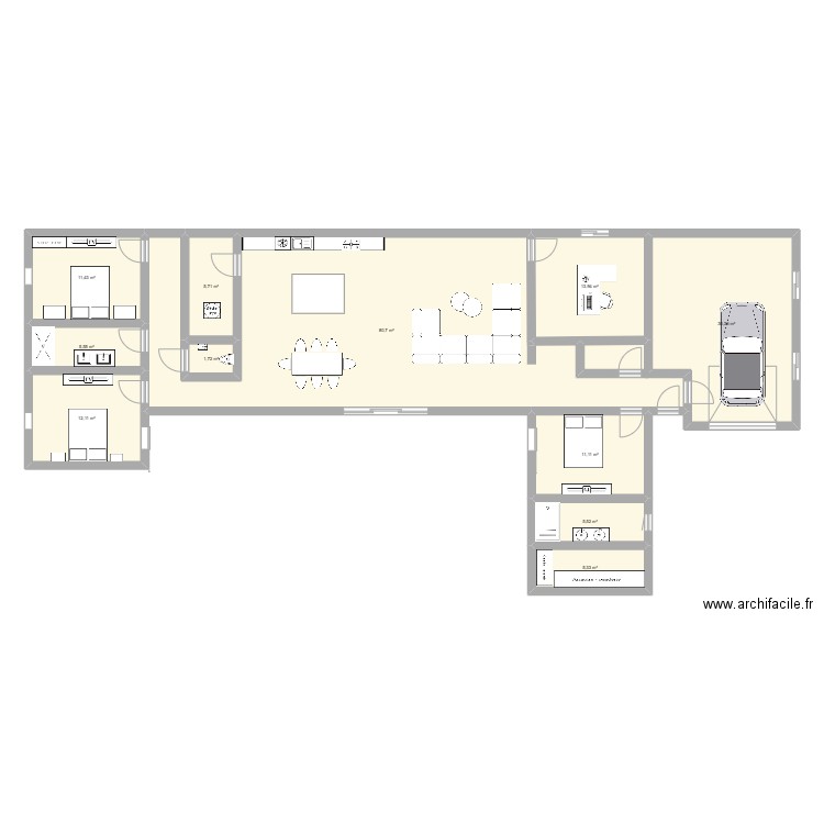 DESIGN PLAN MAISON. Plan de 11 pièces et 183 m2