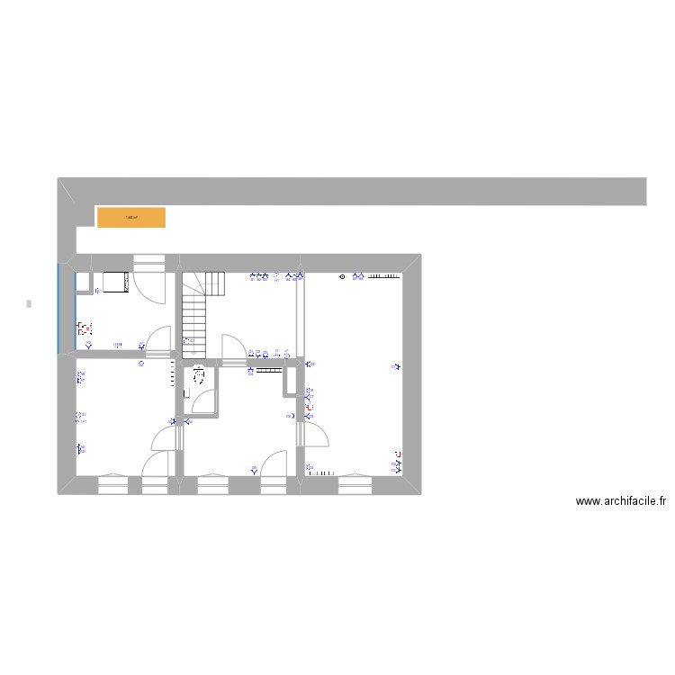 rigole a1. Plan de 7 pièces et 74 m2