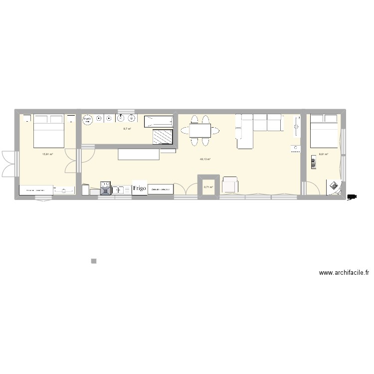 Sorel. Plan de 5 pièces et 84 m2