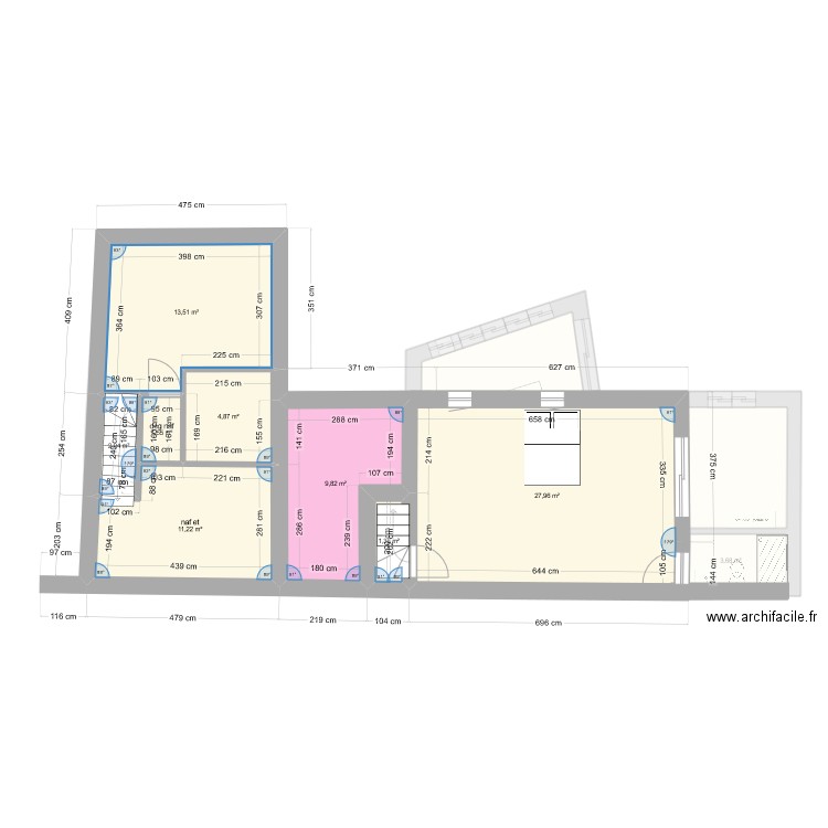 essai nif naf barnabé conservé V2. Plan de 15 pièces et 168 m2