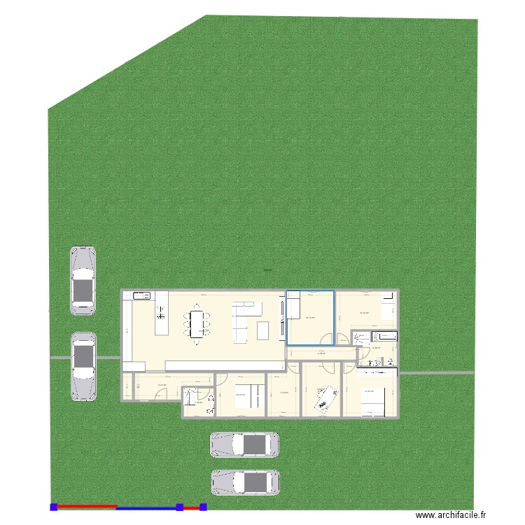 Test 1. Plan de 11 pièces et 148 m2