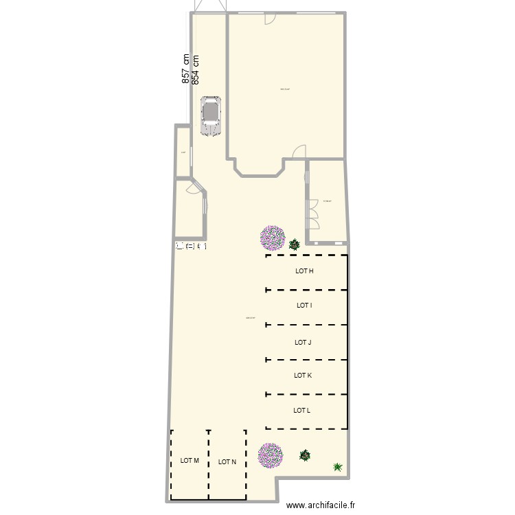 RDC TABAC PARKING H a N. Plan de 4 pièces et 462 m2