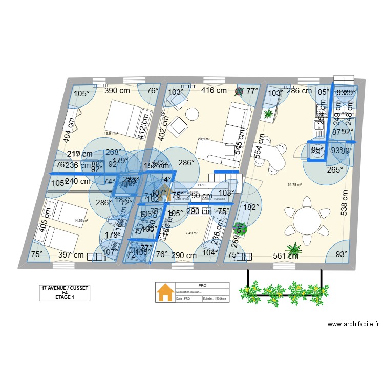 17 AV 2. Plan de 9 pièces et 100 m2