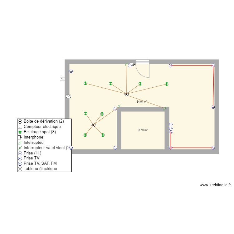 plan elec rdc. Plan de 0 pièce et 0 m2