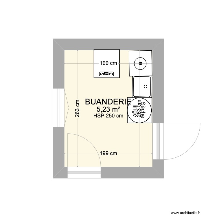 buanderie. Plan de 0 pièce et 0 m2