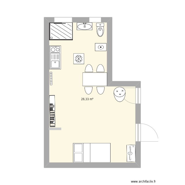 STUDIO. Plan de 0 pièce et 0 m2