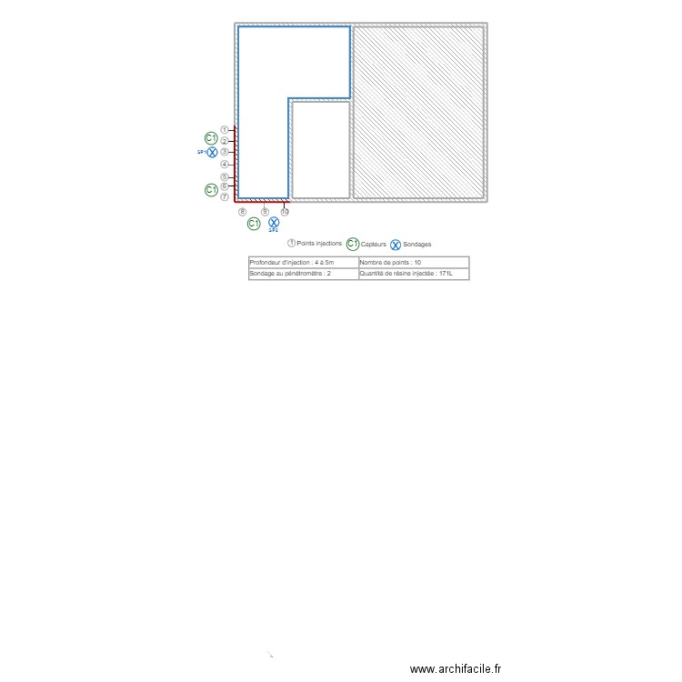 CABOCHE. Plan de 3 pièces et 66 m2