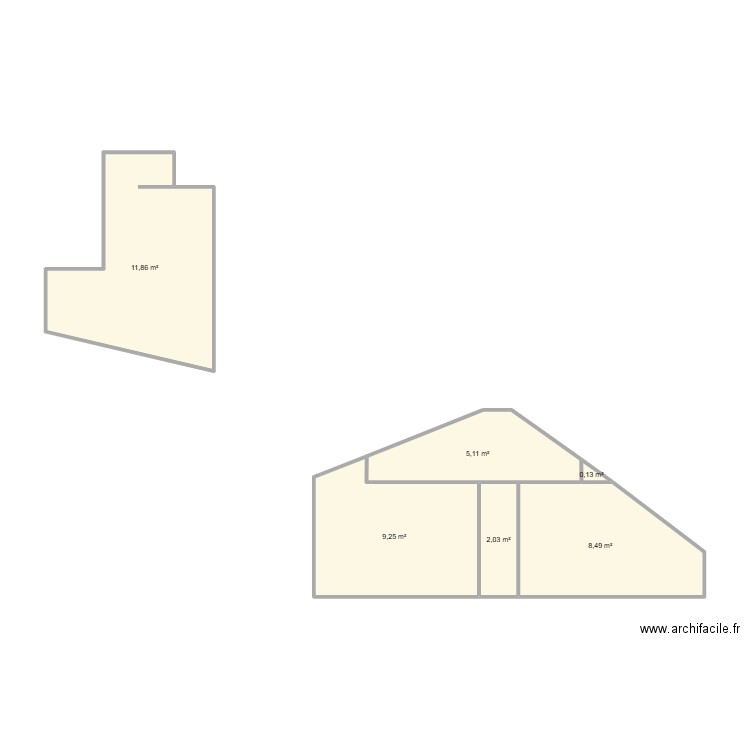 LAHOUSSE AIDE DPE. Plan de 6 pièces et 37 m2