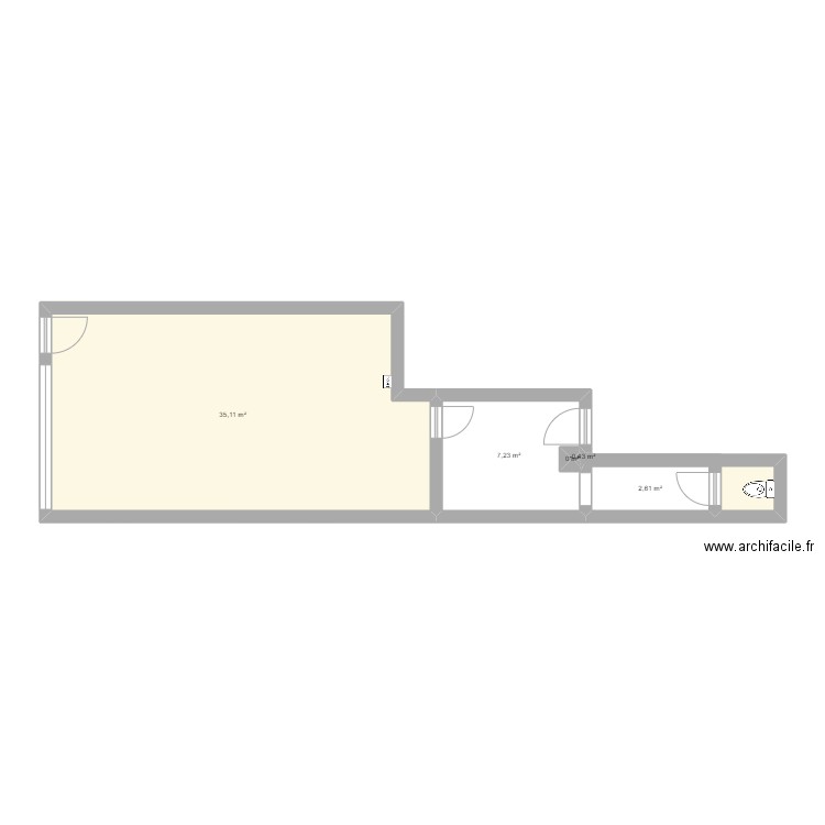 Gl LECLERC. Plan de 5 pièces et 45 m2