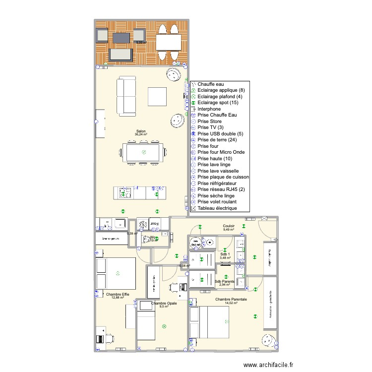 Santa Barbara version fenetre11. Plan de 12 pièces et 101 m2