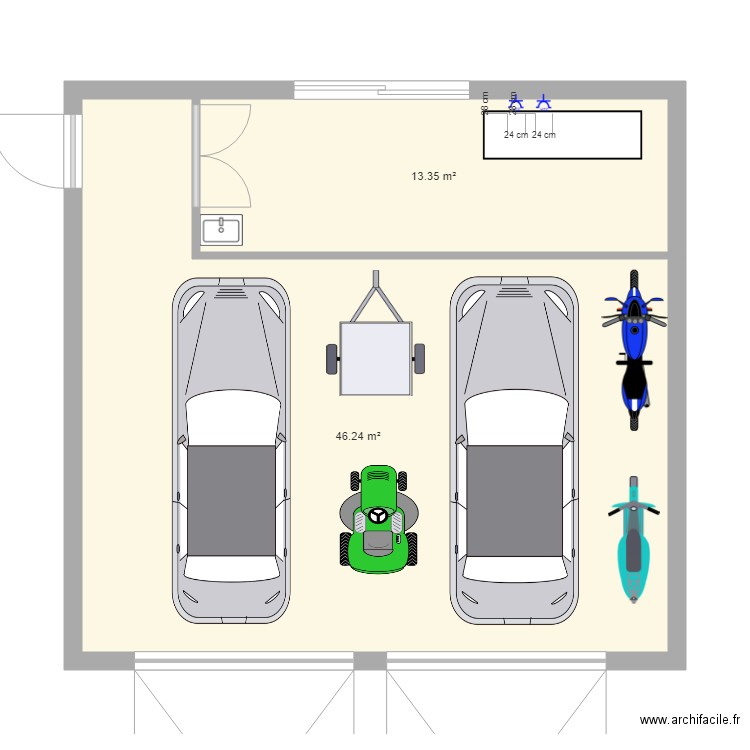 garage. Plan de 0 pièce et 0 m2