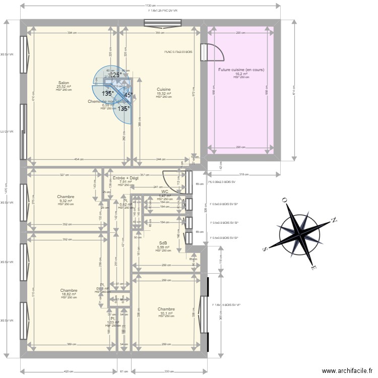 BEN MOUSSA. Plan de 13 pièces et 117 m2