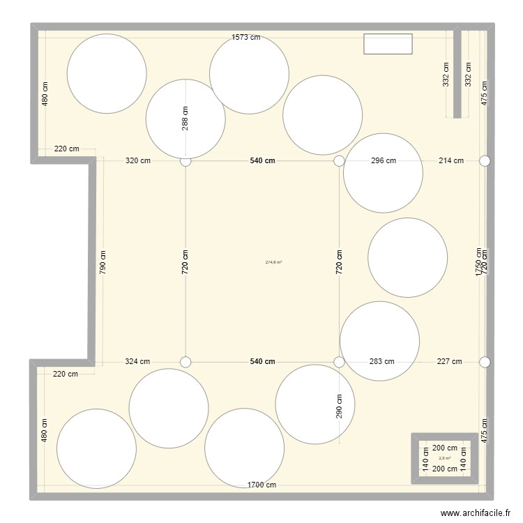 mariage. Plan de 2 pièces et 282 m2