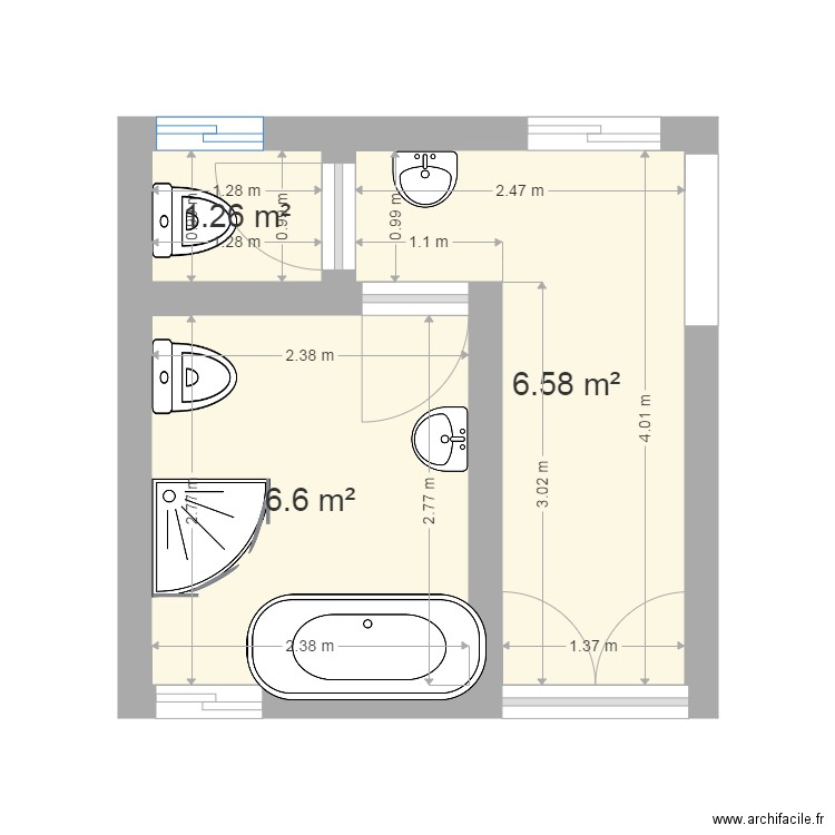 plan de bloc sanitaire. Plan de 0 pièce et 0 m2