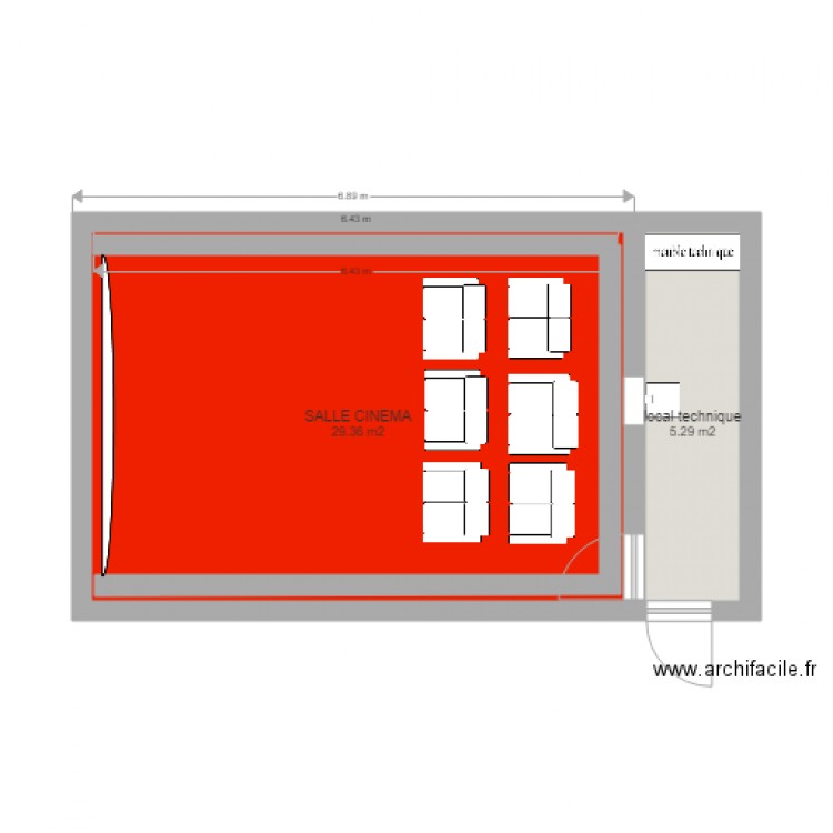 CINEMA. Plan de 0 pièce et 0 m2