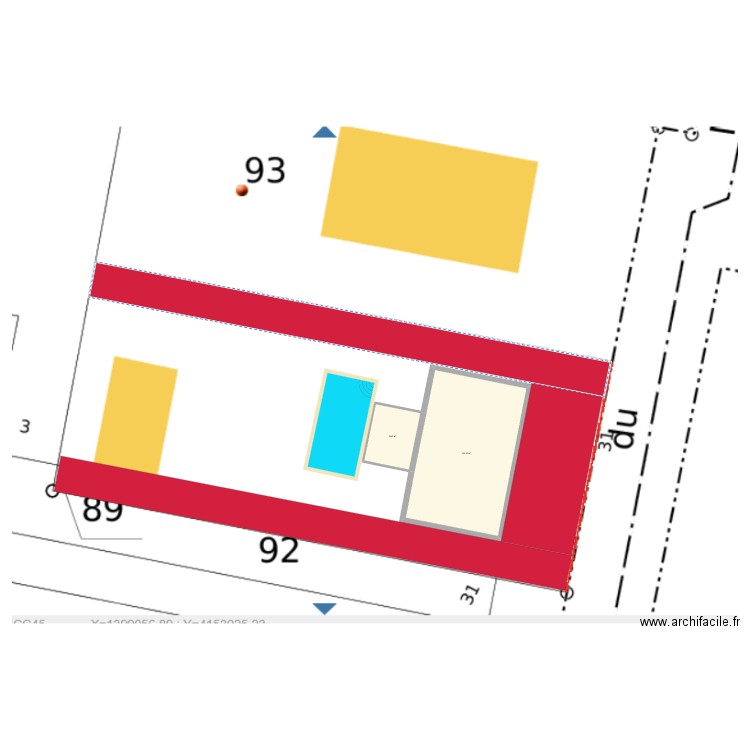 Projet BELIN-BELIET V1. Plan de 2 pièces et 121 m2